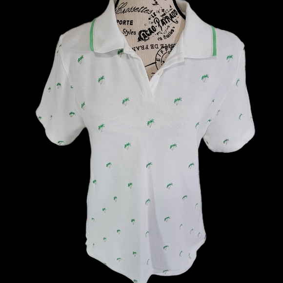Pendleton Tops - Women's size Medium Pendleton Golf Polo Palm Tree Design White Shirt